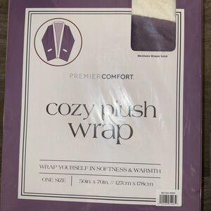 Premier Comfort Cozy Plush Wrap in Purple and White